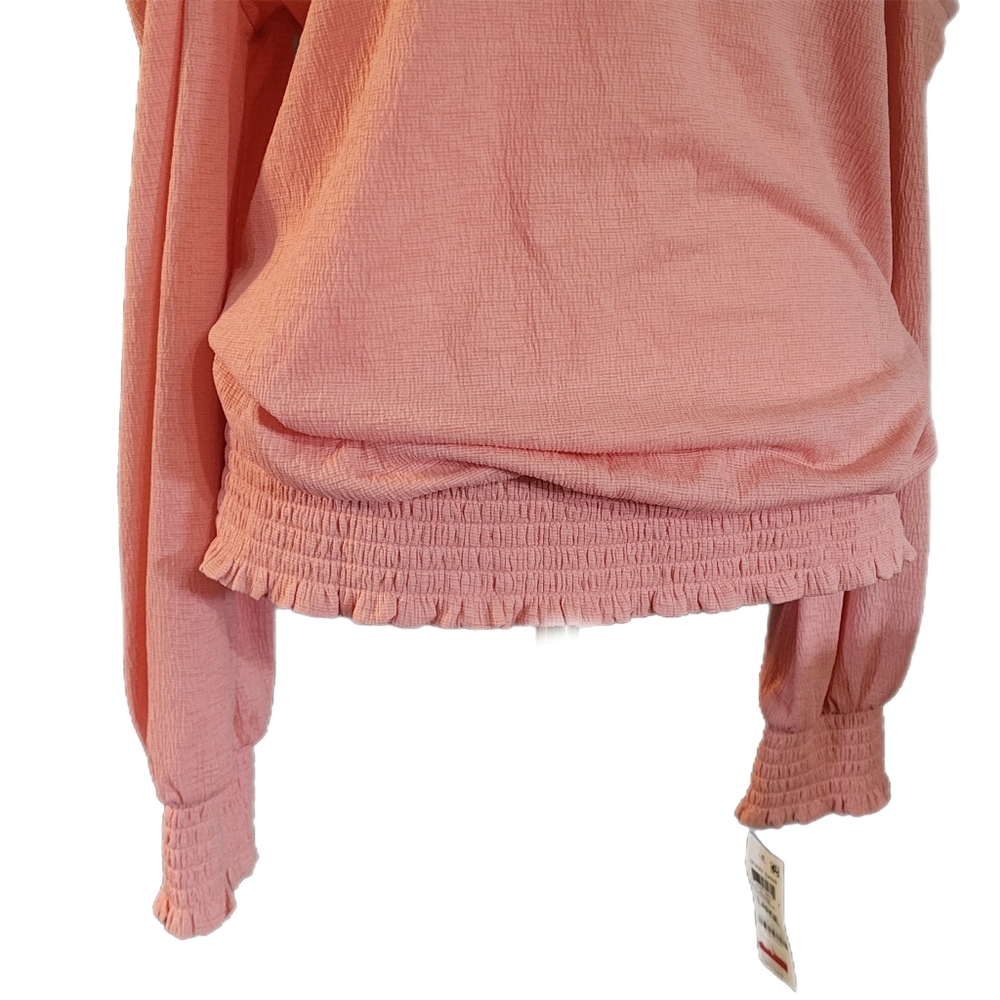 NWT INC cold shoulder, long sleeve, lightweight coral color blouse. Sz Lg - Picture 11 of 16